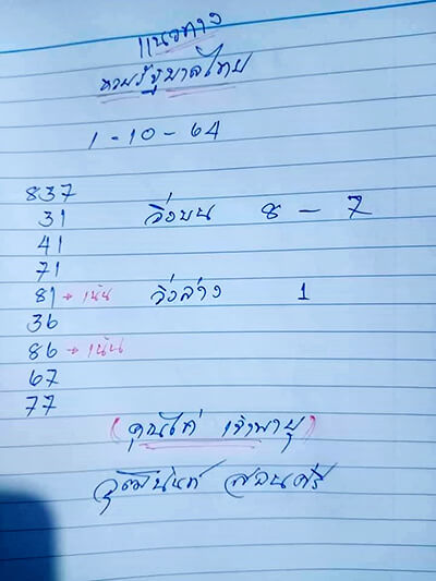 หวยไก่จ้าวพายุ01/10/64