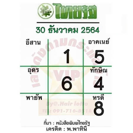 หวยไทยรัฐ30/12/64