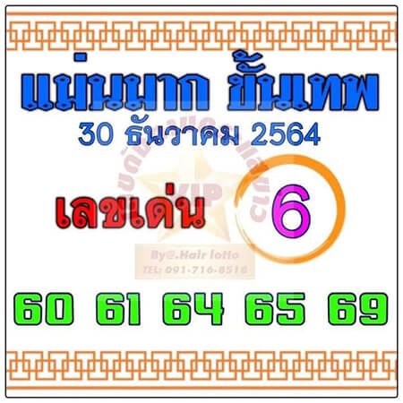 เลขเด็ดแม่นขั้นเทพ30/12/64